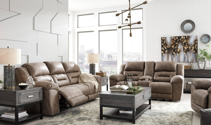 Modern Heritage Stoneland Power Reclining Leather Living Room Set-Jennifer Furniture