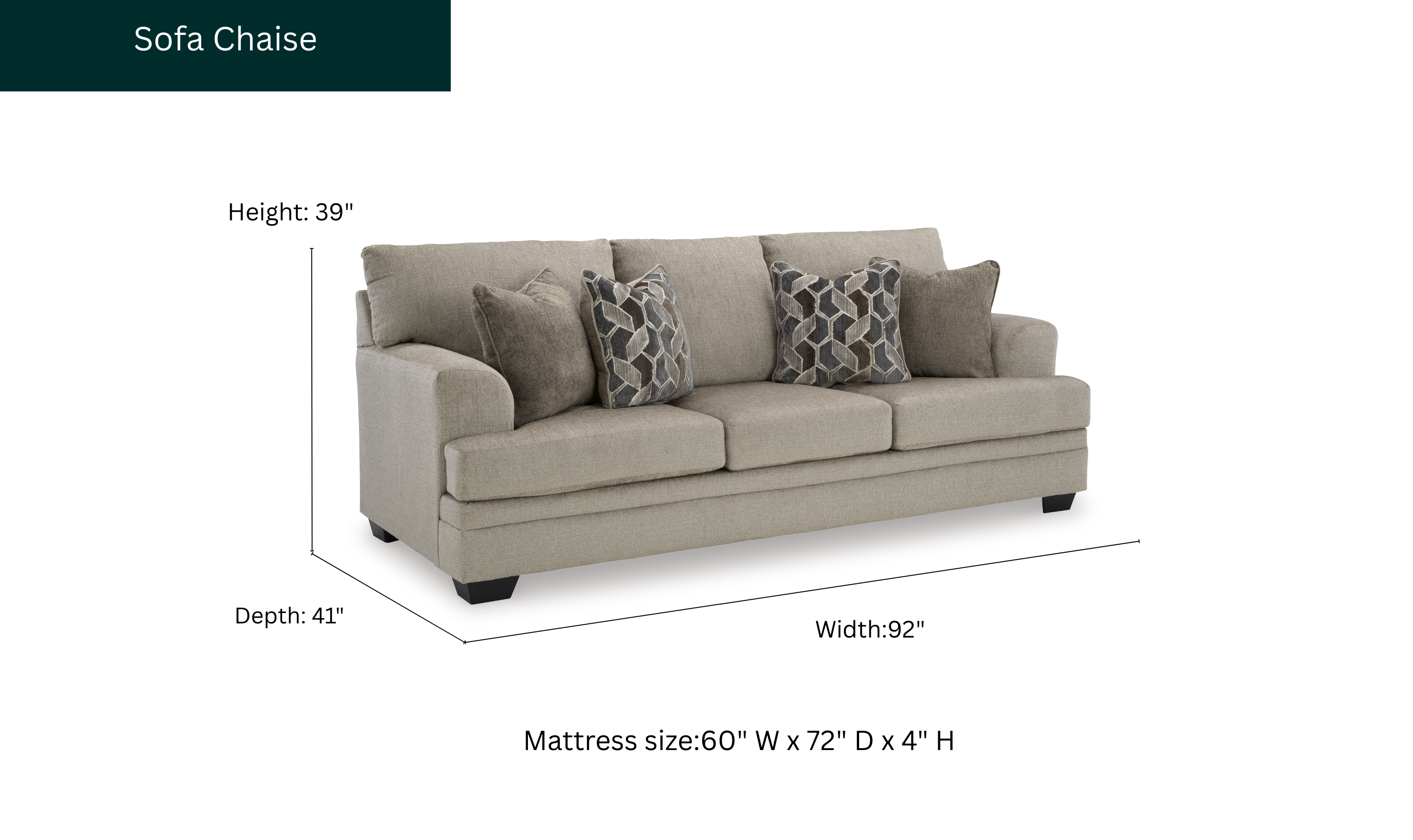 Modern Heritage Stonemeade Queen Fabric Sofa Sleeper