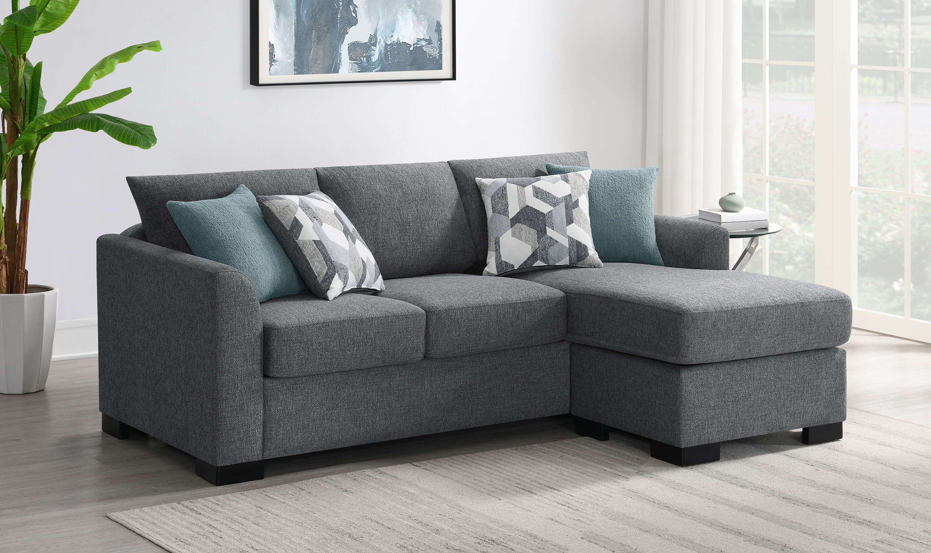 Modern Heritage Storey Sleeper Sectional Sofa with Reversable Chaise