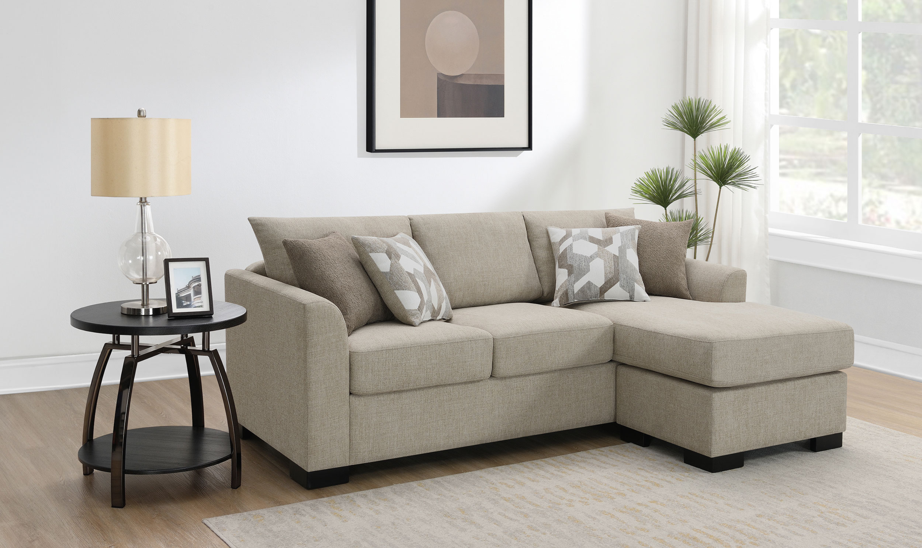 Modern Heritage Storey Sleeper Sectional Sofa with Reversable Chaise