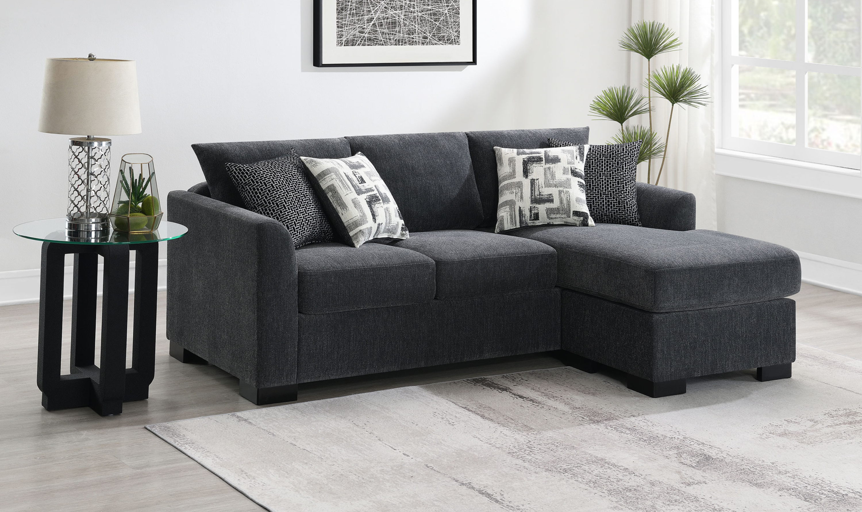 Modern Heritage Storey Sleeper Sectional Sofa with Reversable Chaise