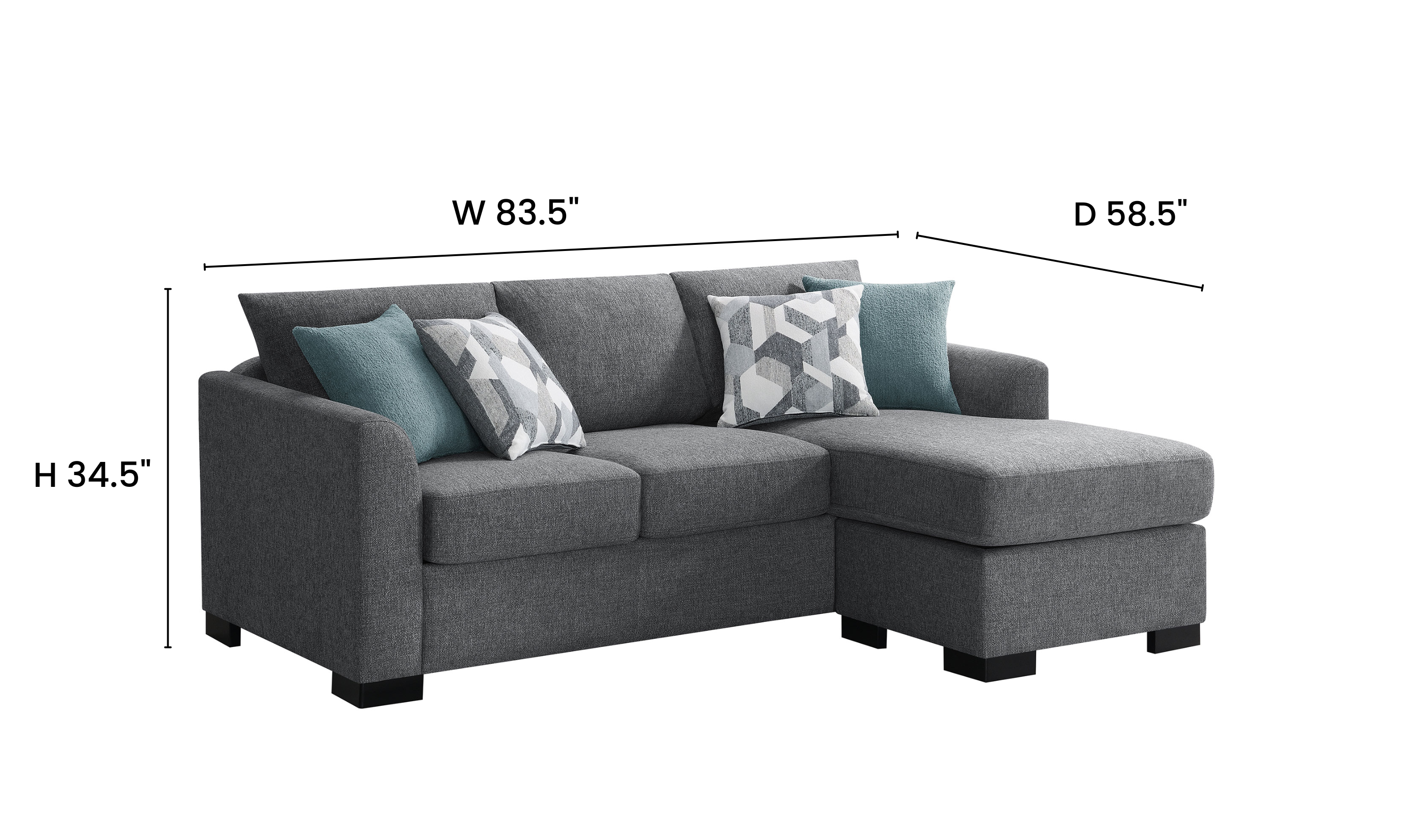 Modern Heritage Storey Sleeper Sectional Sofa with Reversable Chaise