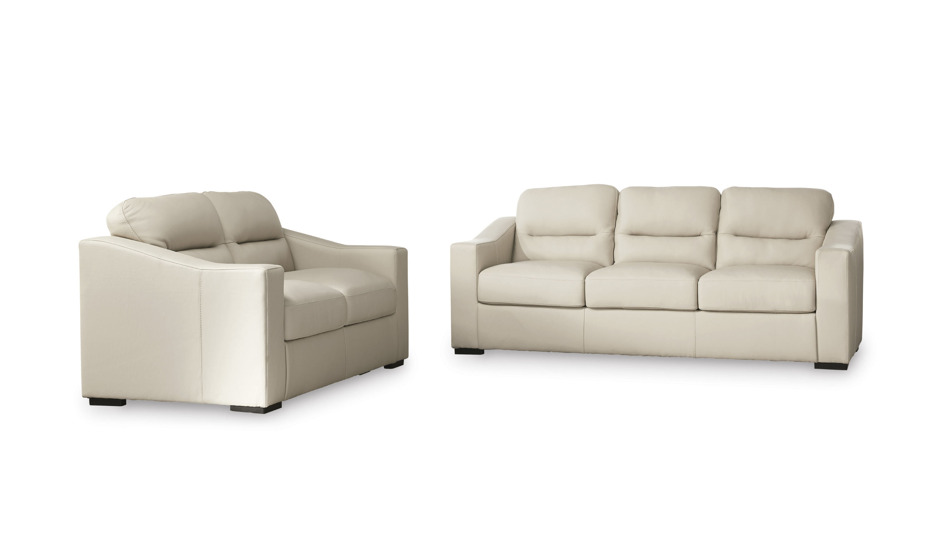Modern Heritage Treasure Trove Leather Living Room Set in Almond