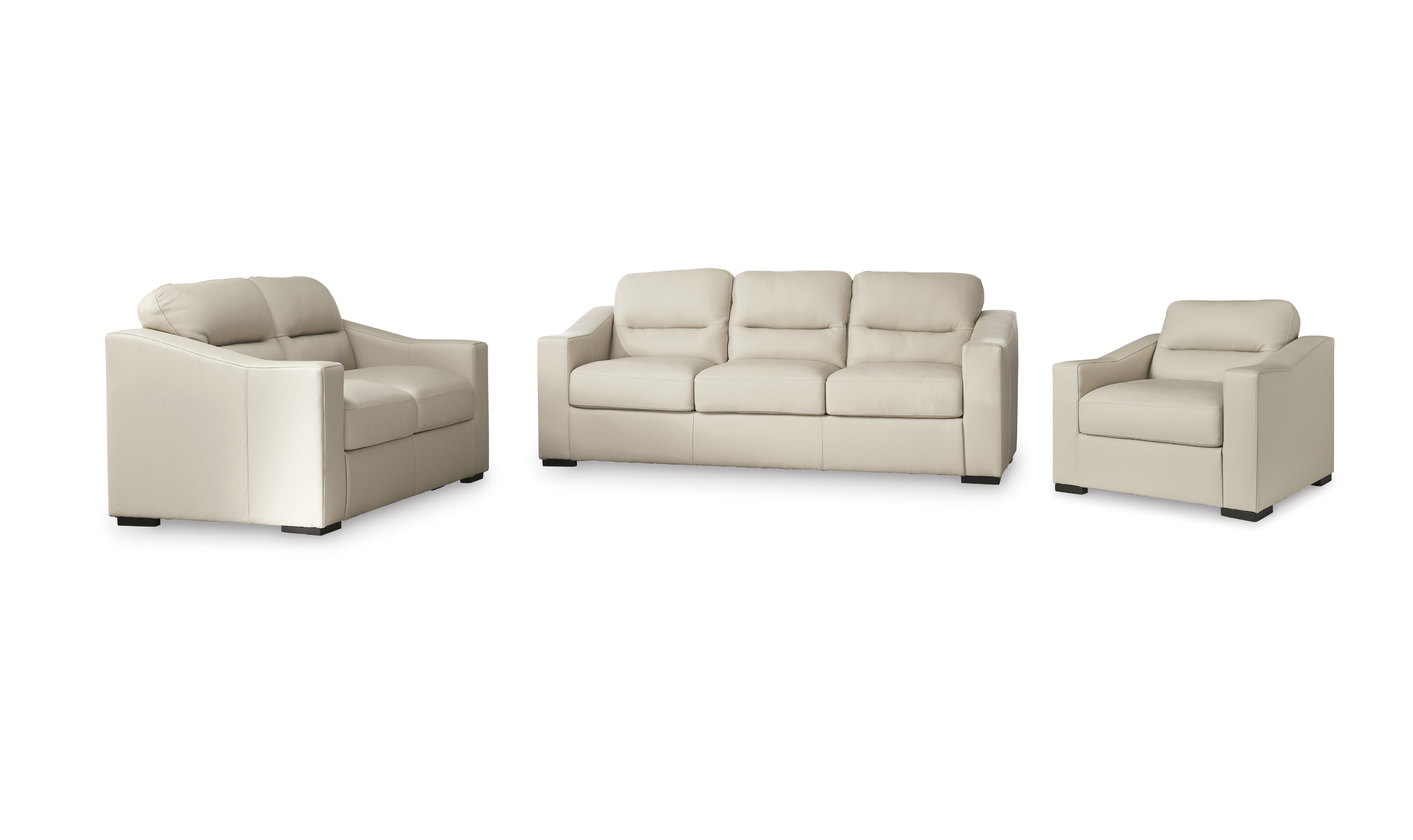 Modern Heritage Treasure Trove Leather Living Room Set in Almond