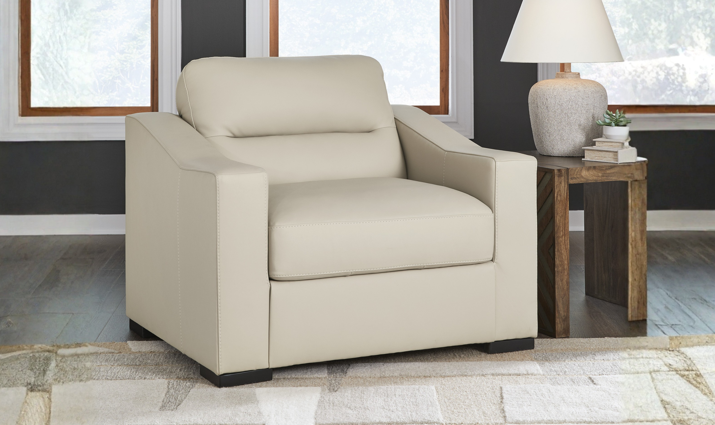 Modern Heritage Treasure Trove Leather Living Room Set in Almond