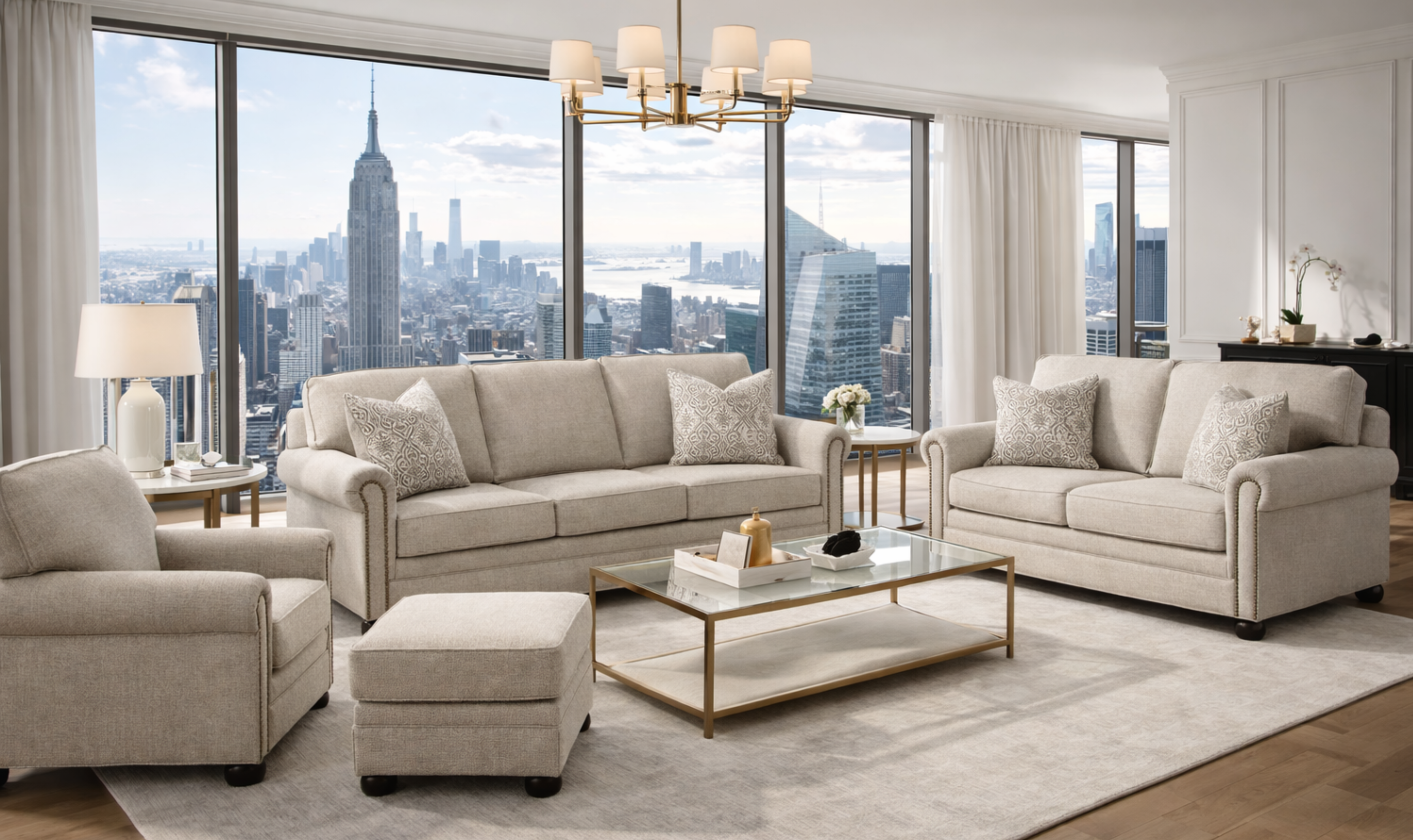 Modern Heritage Gaelon Fabric Living Room Set