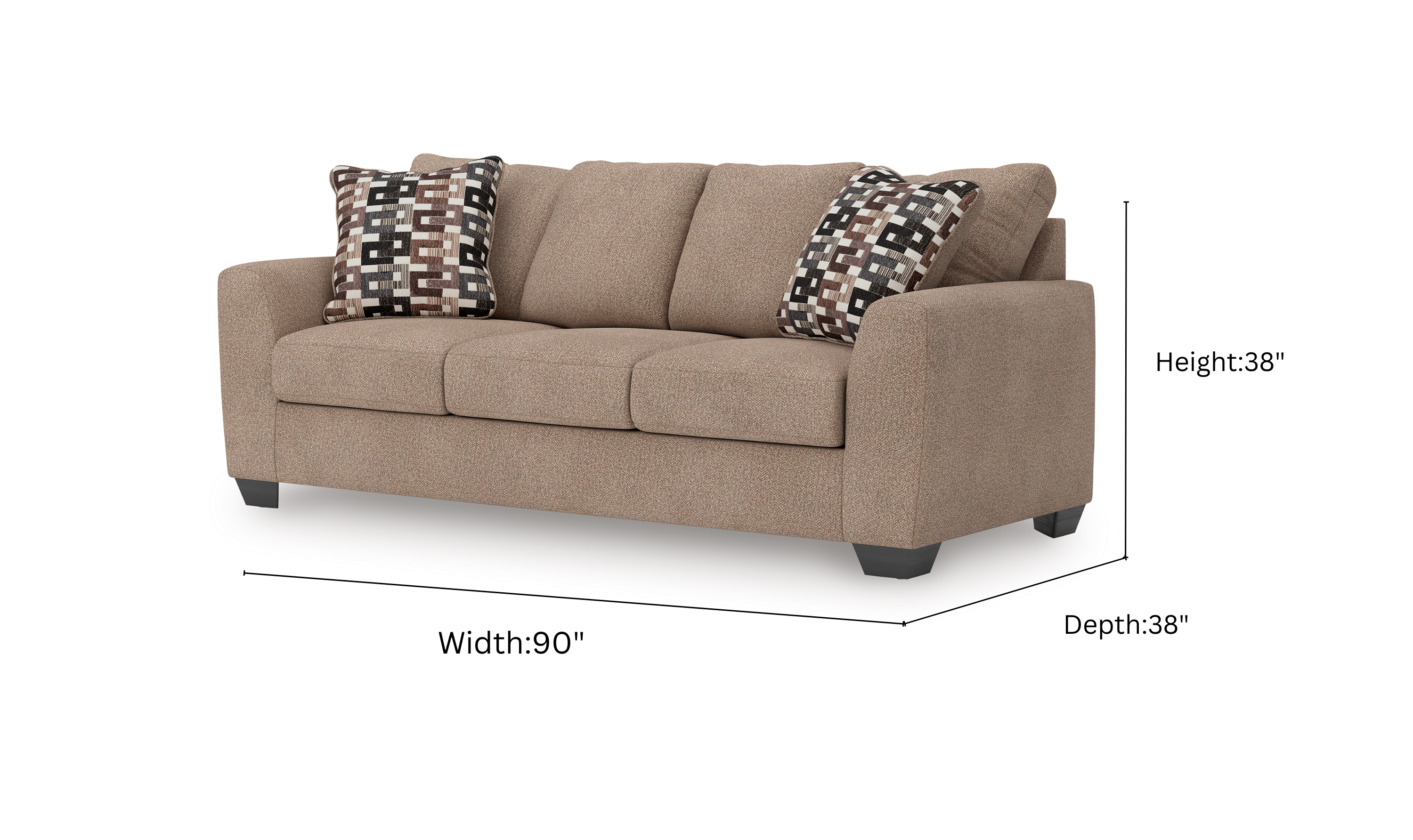 Modern Heritage Triston-Peaks Suede Fabric Queen Sleeper Sofa-Jennifer Furniture