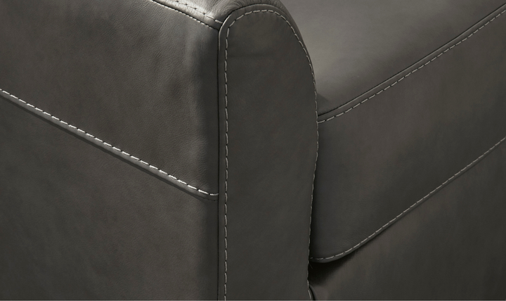 Modern Heritage Valderno L-shaped Leather Sectional Sofa in Dark Gray