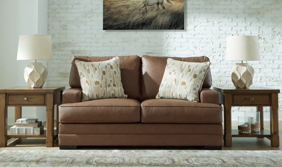 Modern Heritage VillaCourt Leather Loveseat-jennifer
