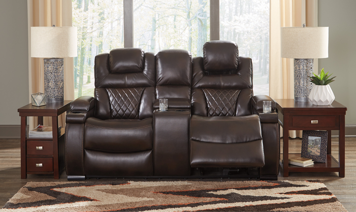 Modern Heritage Warnerton Brown Leather Power Reclining Set