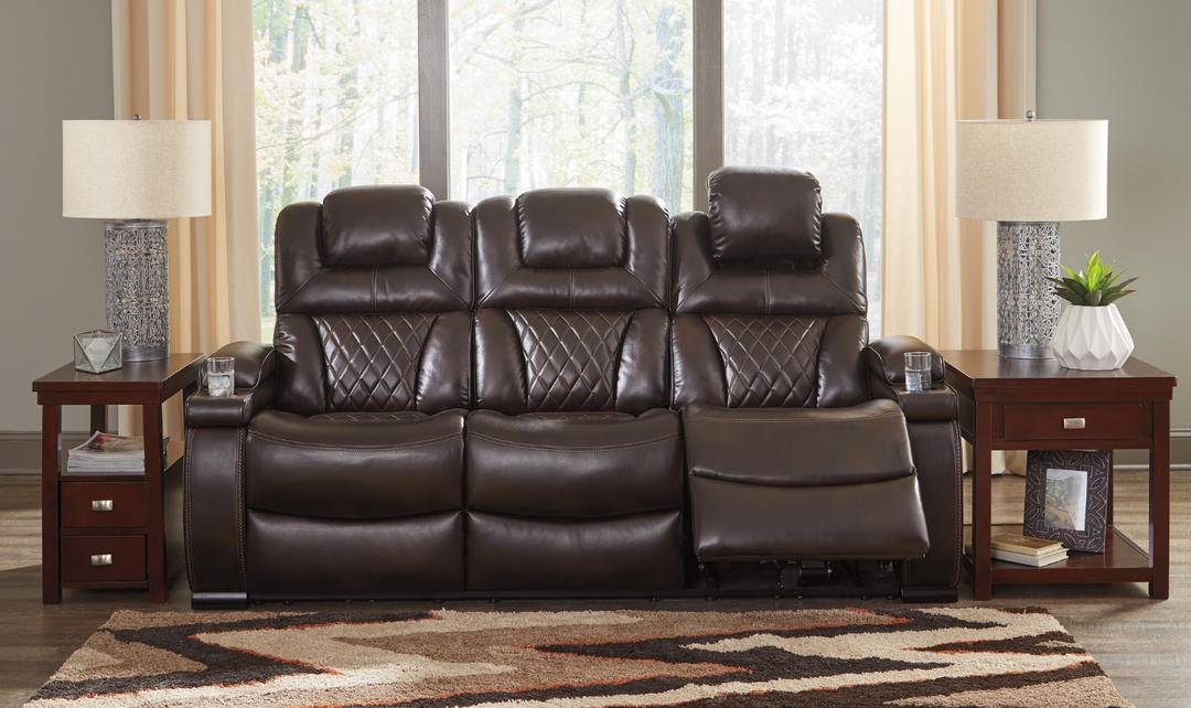 Modern Heritage Warnerton Brown Leather Power Reclining Set