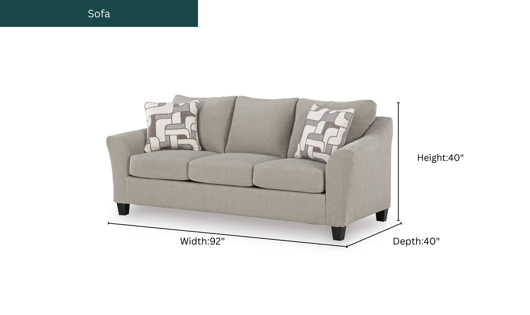 Modern Heritage Willarae 3-Seater Fabric Sofa-Jennifer Furniture