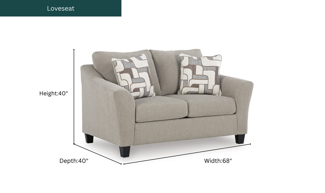 Modern Heritage Willarae Fabric Loveseat-Jennifer Furniture