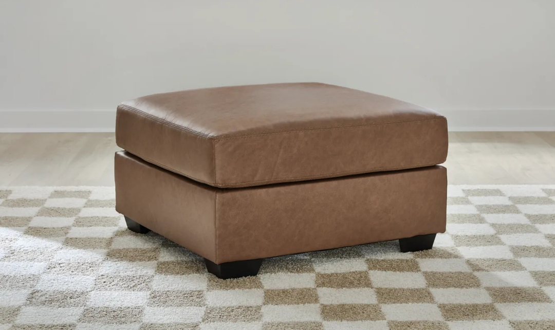 Modern Heritage WillowBend Oversized Accent Ottoman in Faux Leather