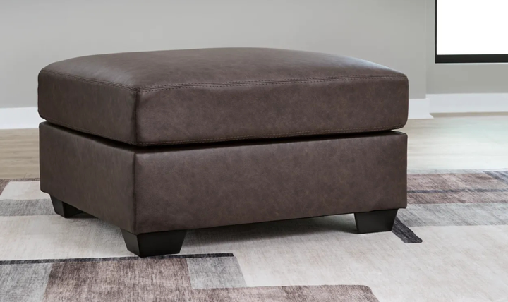Modern Heritage WillowBend Oversized Accent Ottoman in Faux Leather