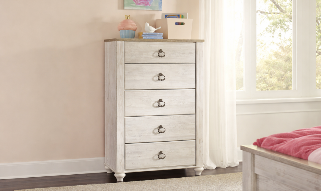 Modern Heritage Willowton Five Drawer Chest - Jennifer Furniture