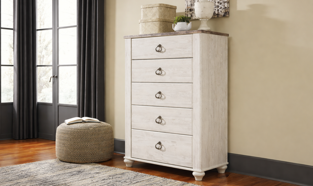 Modern Heritage Willowton Five Drawer Chest - Jennifer Furniture