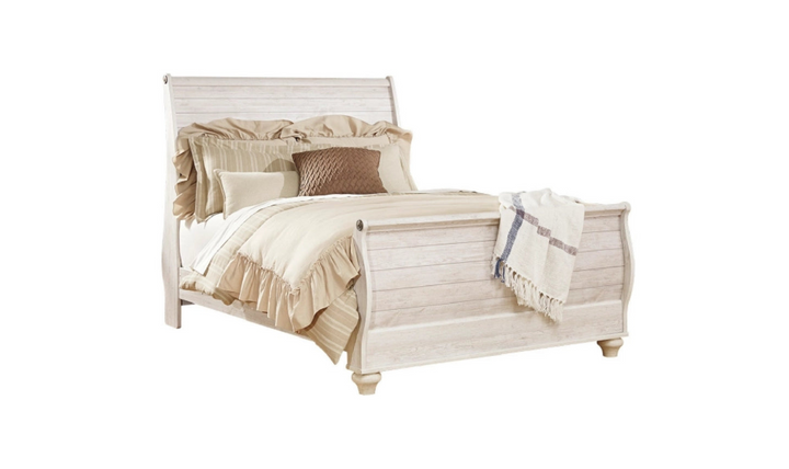 Modern Heritage Willowton Traditional Wooden Bed in Whitewashed Finish