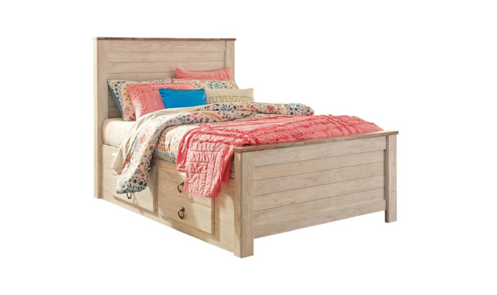 Modern Heritage Willowton Traditional Wooden Bed in Whitewashed Finish