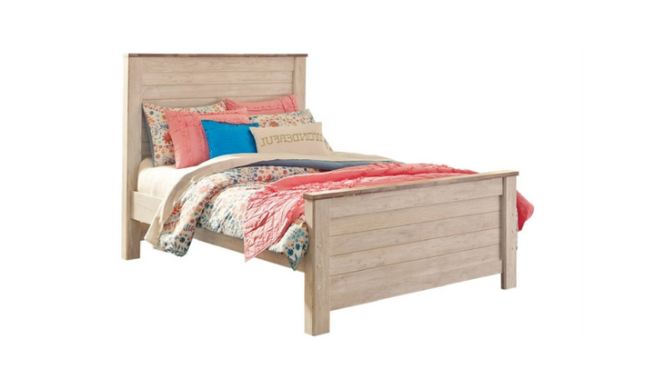 Modern Heritage Willowton Traditional Wooden Bed in Whitewashed Finish