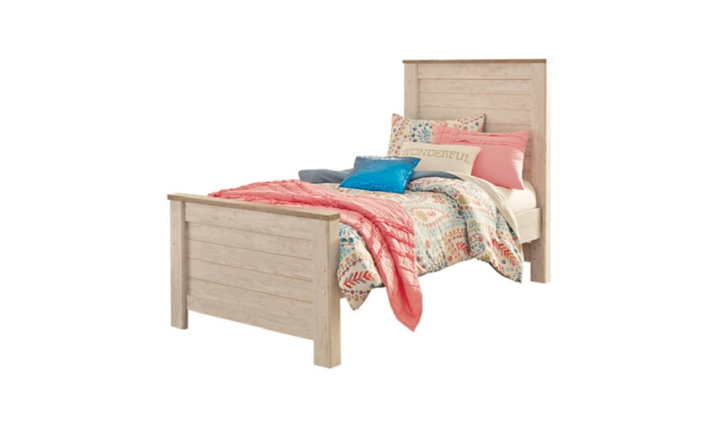 Modern Heritage Willowton Traditional Wooden Bed in Whitewashed Finish