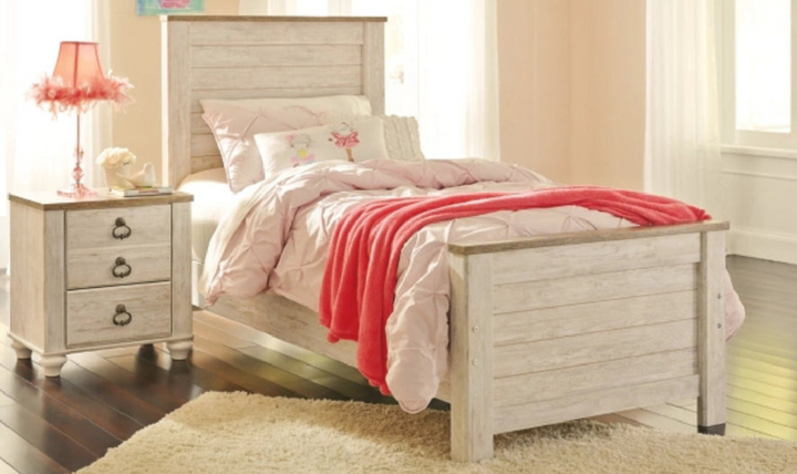 Modern Heritage Willowton Traditional Wooden Bed in Whitewashed Finish-jennifer furniture