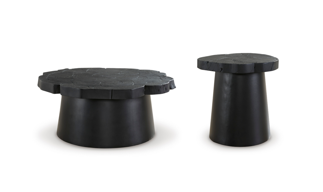 Modern Heritage Wimbell Occasional Table Set With Grooved Pattern
