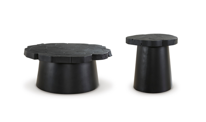 Modern Heritage Wimbell Occasional Table Set With Grooved Pattern
