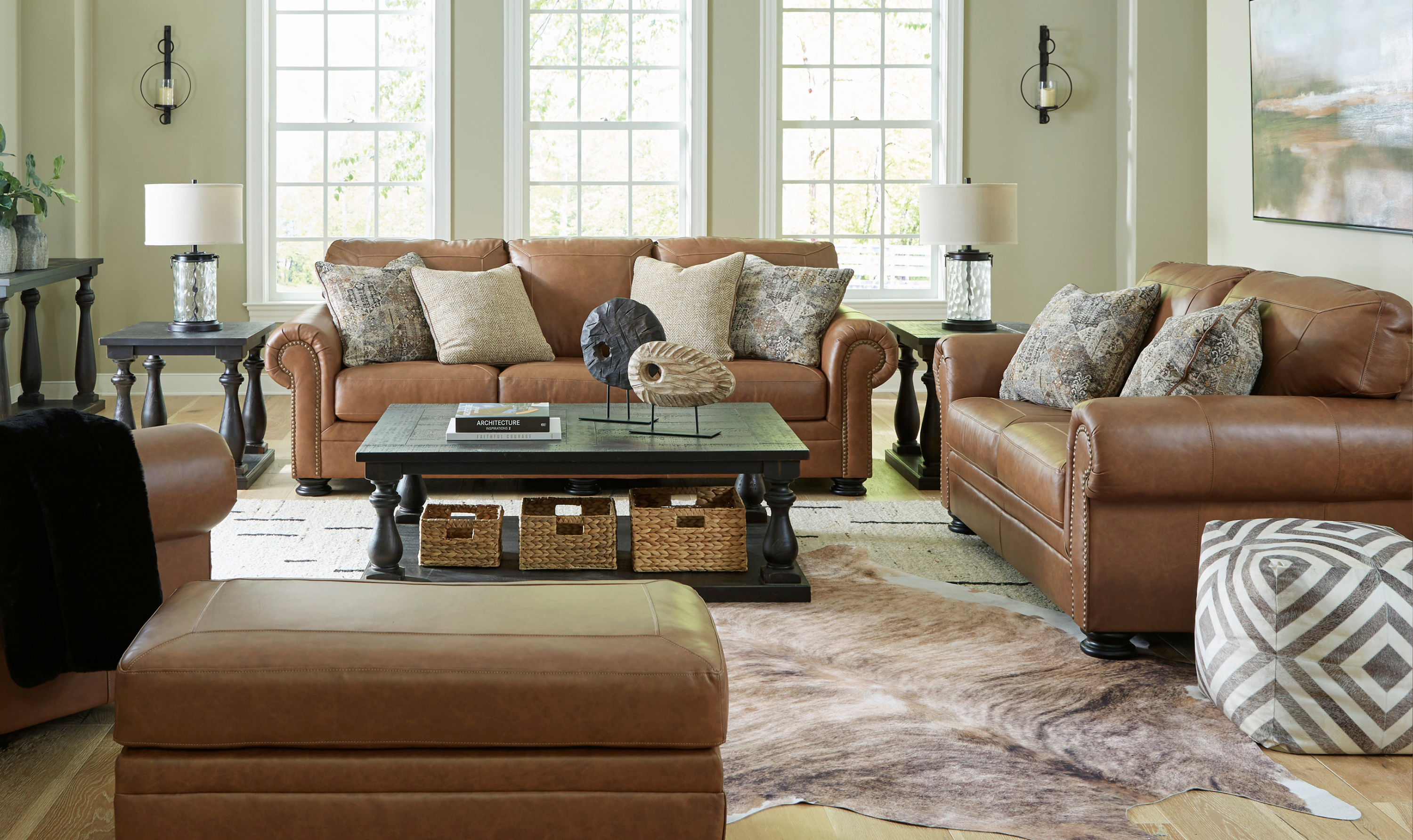 Modern Haritage Carianna Living Room Set (Sofa, Loveseat & Ottoman)