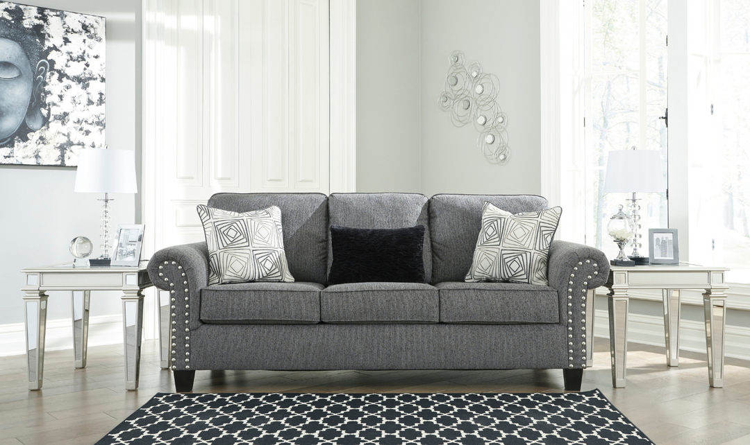 Modern Heritage Agleno Charcoal Fabric Living Room Set