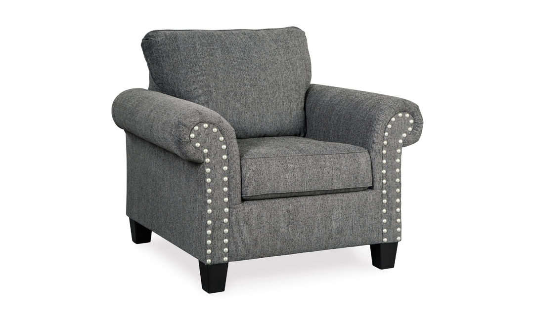 Modern Heritage Agleno Charcoal Fabric Living Room Set