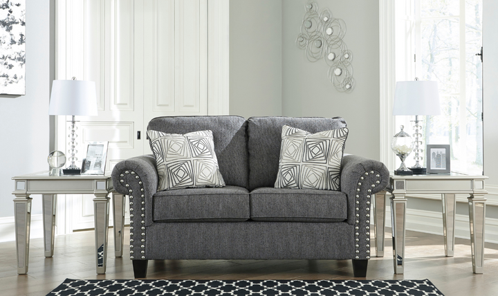 Modern Heritage Agleno Charcoal Fabric Living Room Set