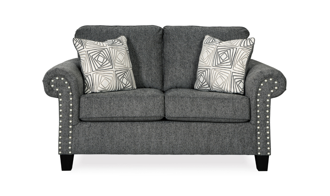 Modern Heritage Agleno Charcoal Fabric Living Room Set