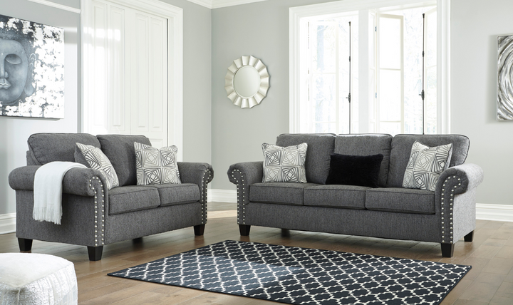 Modern Heritage Agleno Charcoal Fabric Living Room Set
