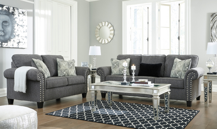 Modern Heritage Agleno Charcoal Fabric Living Room Set