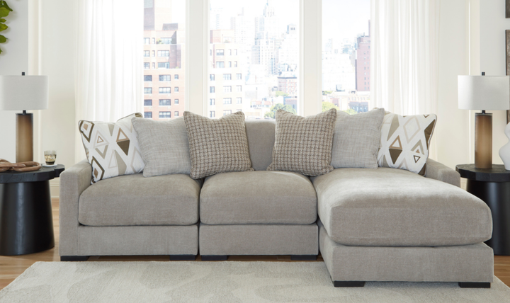 Modern Heritage Aslan Court Fabric 3-Piece Sofa Sectional With Chaise