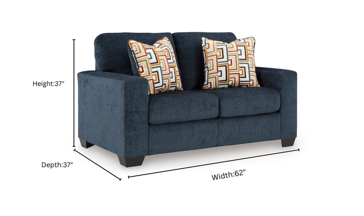 Modern Heritage Fabric Aviemore Loveseat With Pillow Cushions