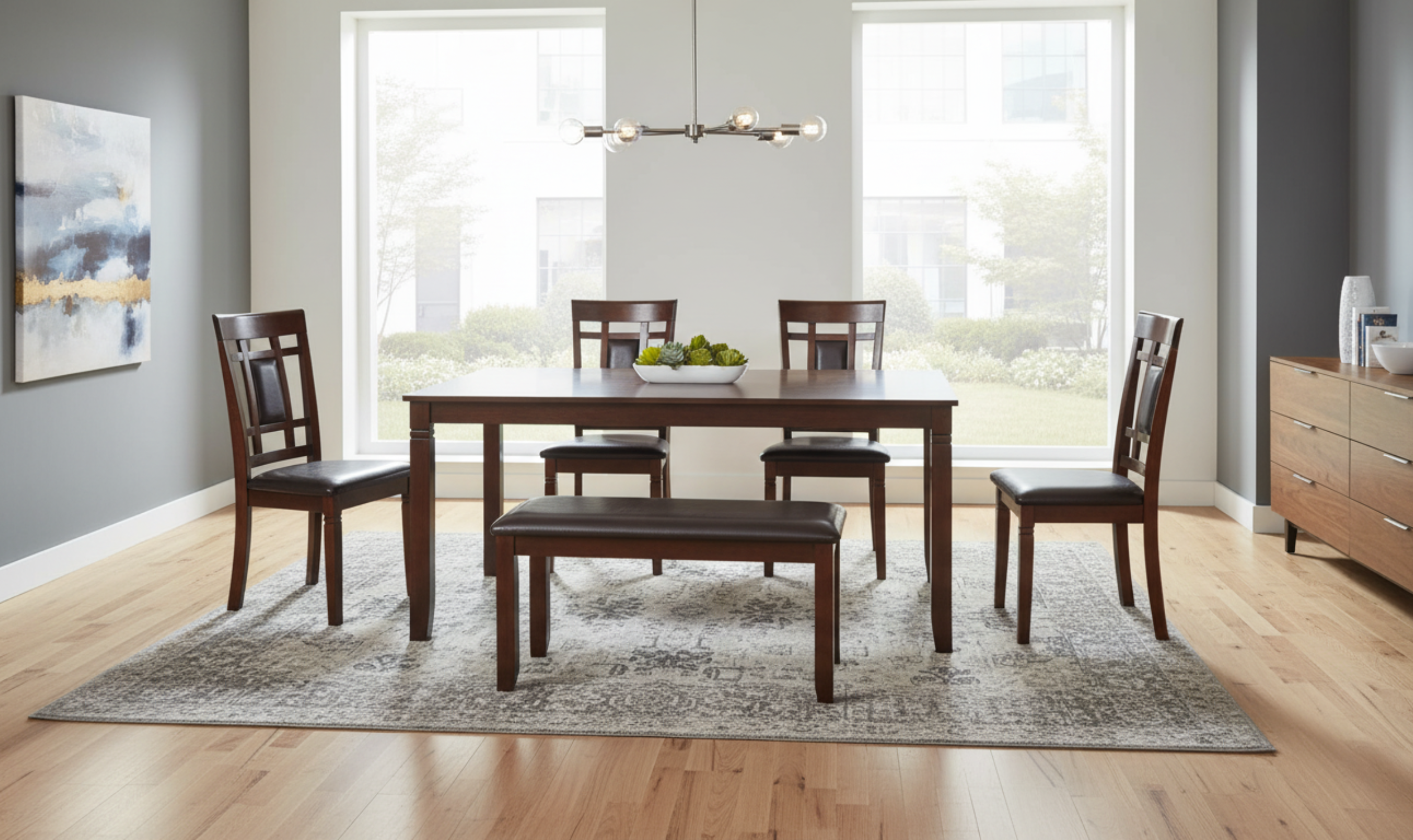 Buy Modern Heritage Bennox 6-Piece Wooden Dining Set in Brown Online ...