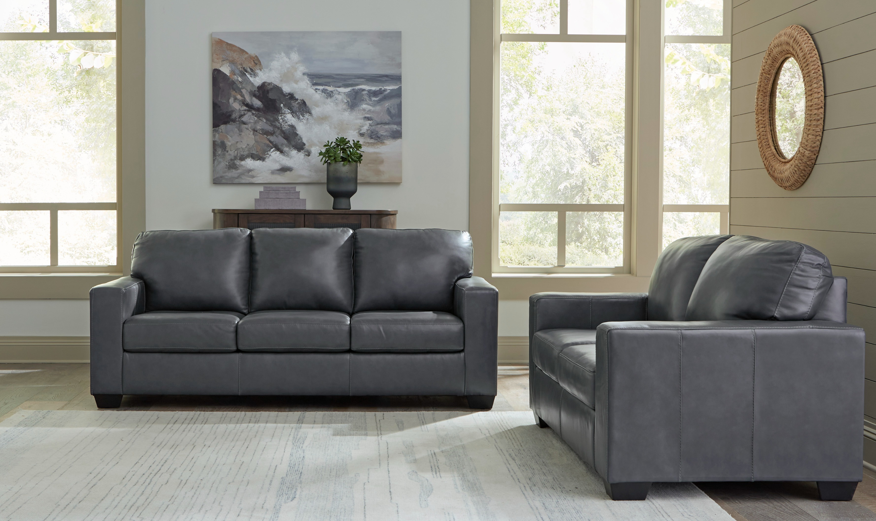 Modern Heritage Bolsena Caramel Leather Living Room Set (2 Pieces / 3 Pieces)