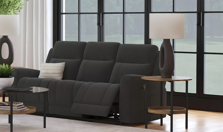 Modern Heritage Brentwood Fabric Motion Reclining 3 Seater Sofa-jennifer