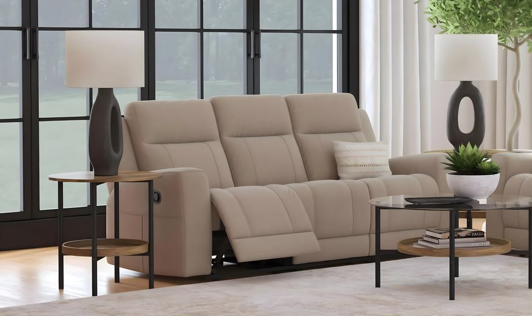 Modern Heritage Brentwood Fabric Motion Reclining 3 Seater Sofa-jennifer