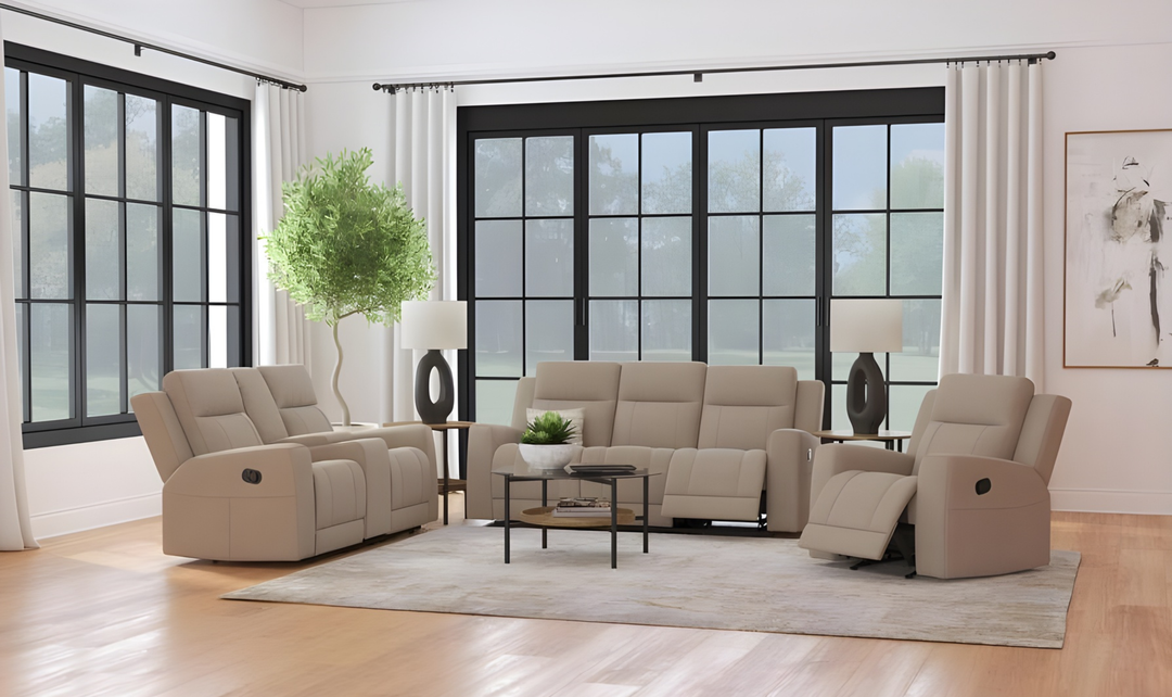 Modern Heritage Brentwood Fabric Motion Reclining 3 Seater Sofa-jennifer