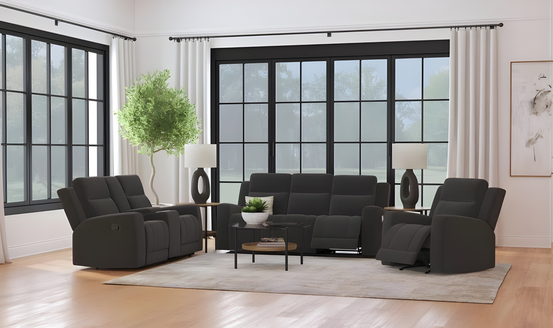 Modern Heritage Brentwood Fabric Motion Reclining 3 Seater Sofa-jennifer