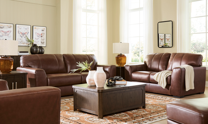 Modern Heritage Brogliano Leather Stationary Living Room Set