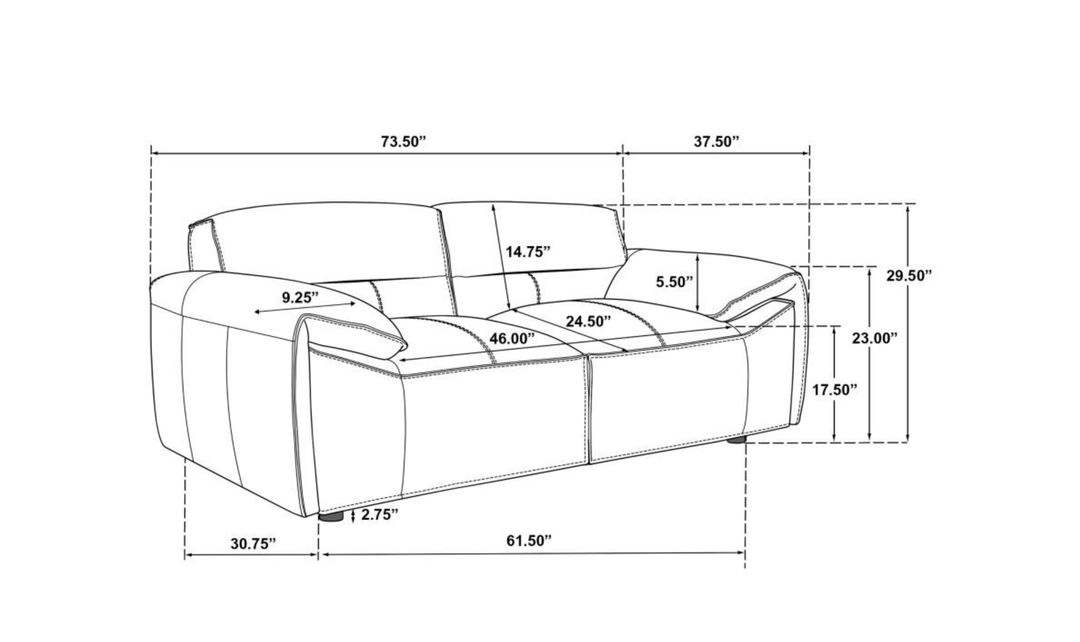 Modern Heritage Buxton Leather Loveseat with Wide Track Arms-jennifer