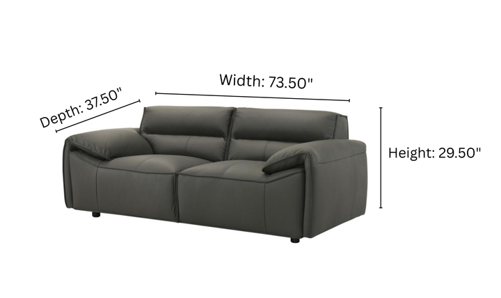 Modern Heritage Buxton Leather Loveseat with Wide Track Arms-jennifer