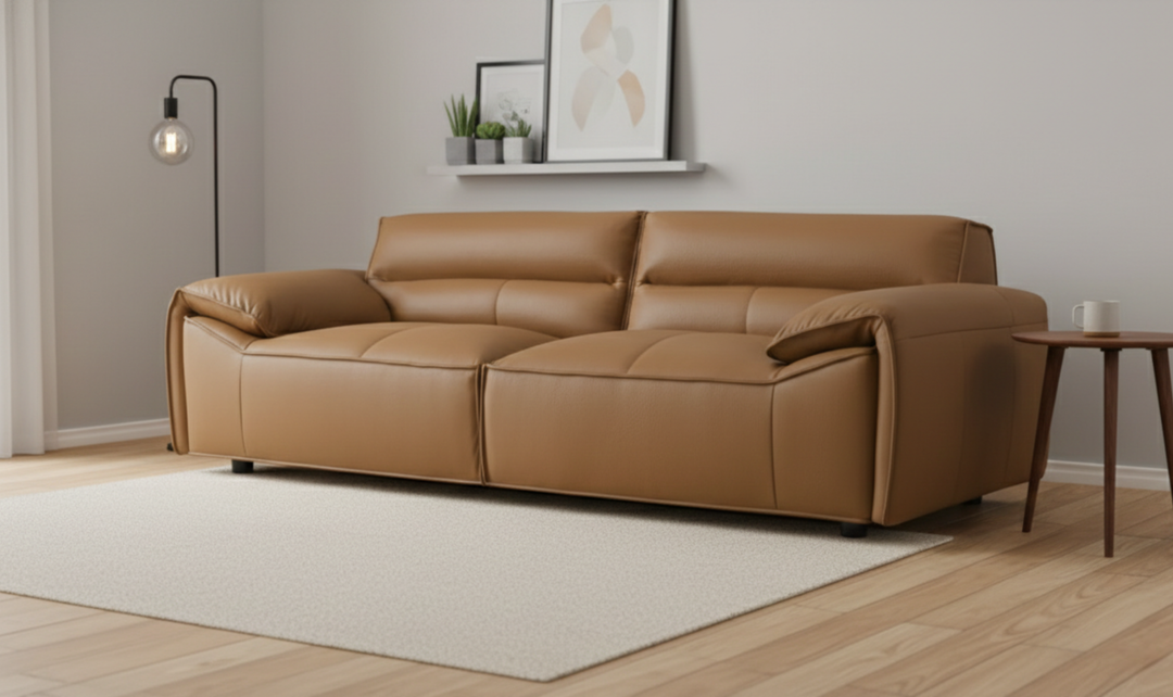 Modern Heritage Buxton Leather Sofa with Wide Track Arms-jennifer