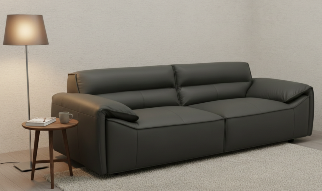 Modern Heritage Buxton Leather Sofa with Wide Track Arms-jennifer