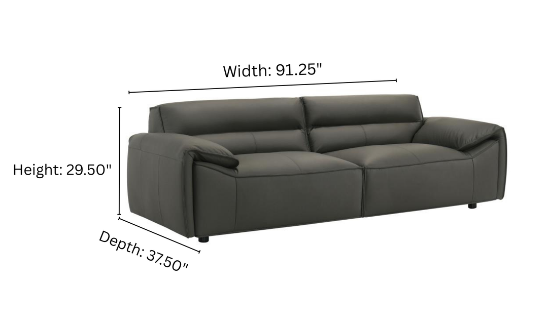 Modern Heritage Buxton Leather Sofa with Wide Track Arms