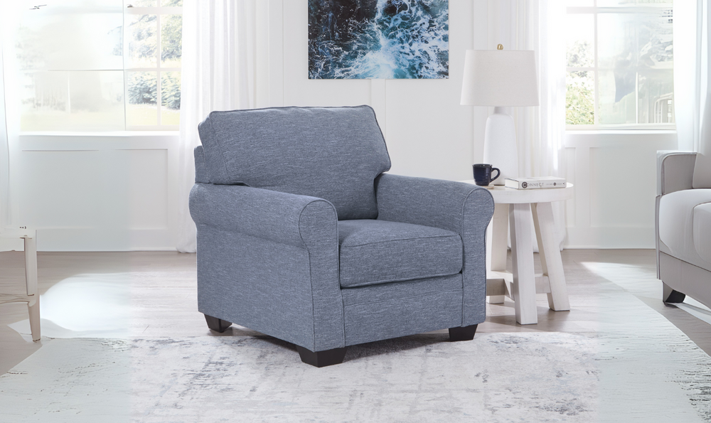Modern Heritage Carissa Manor Denim Fabric Chair-Jennifer Furniture